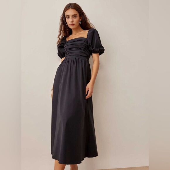 Reformation Rachelle Dress in black cotton - Picture 5 of 10